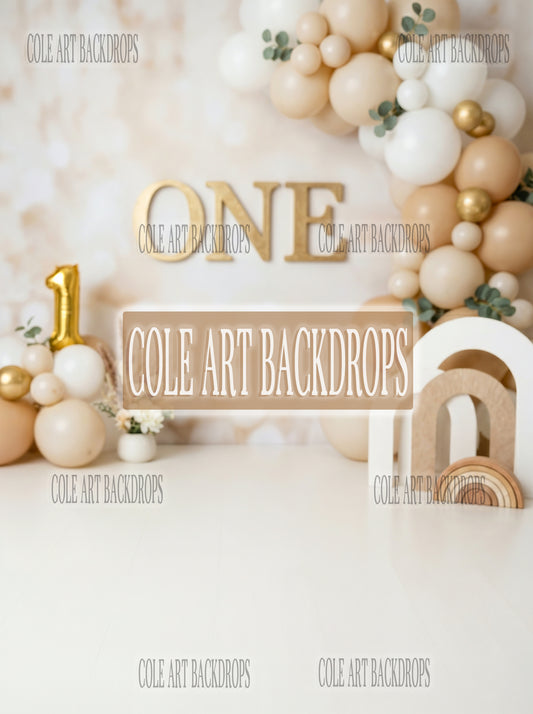 Baby Balloon Arch 1 Digital Backdrop, Birthday Backdrop, Cake Smash