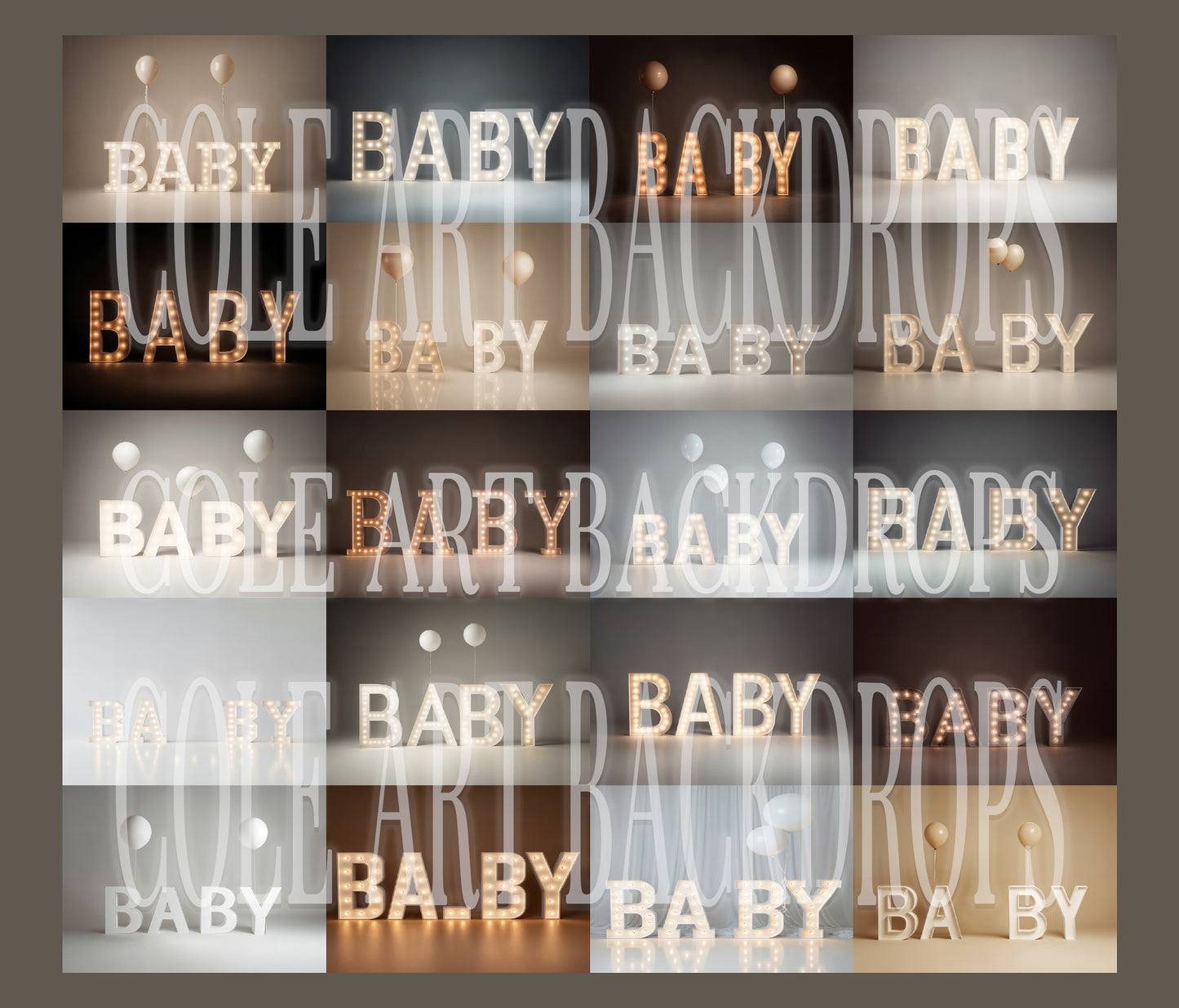 Baby Sign Neutrals Digital Backdrop Set
