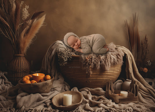 Fondos digitales Brown Basket 1, superposiciones para recién nacidos, accesorios para recién nacidos, fondos para recién nacidos, superposiciones de Photoshop