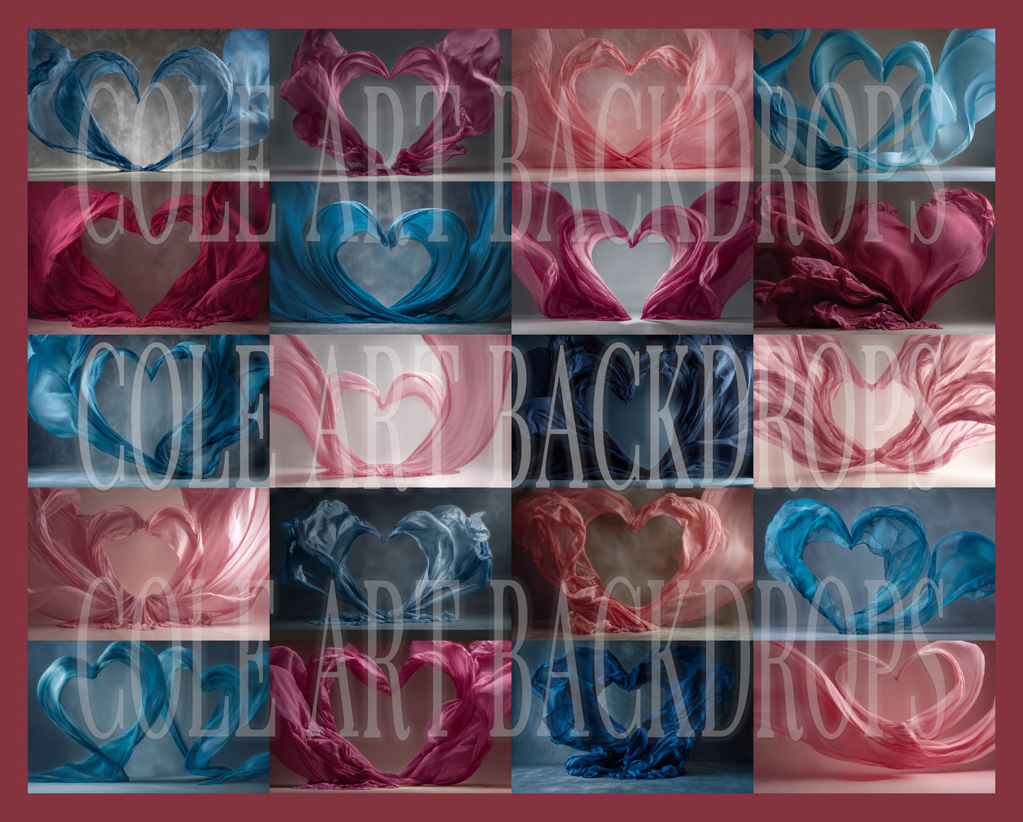 I Heart U Digital Backdrop Set