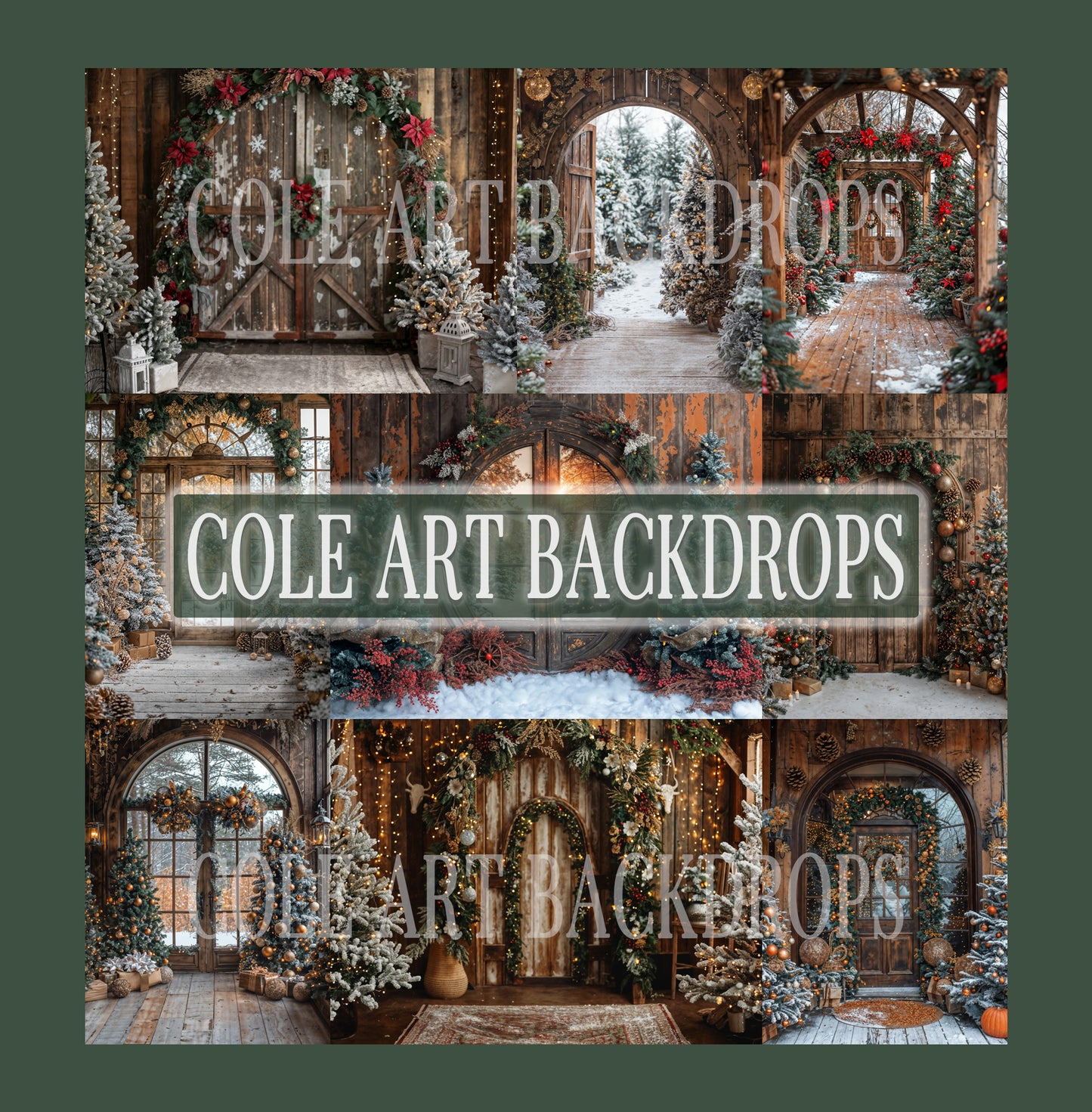 A Cozy Christmas Digital Backdrops, Christmas Digital Backdrops Set