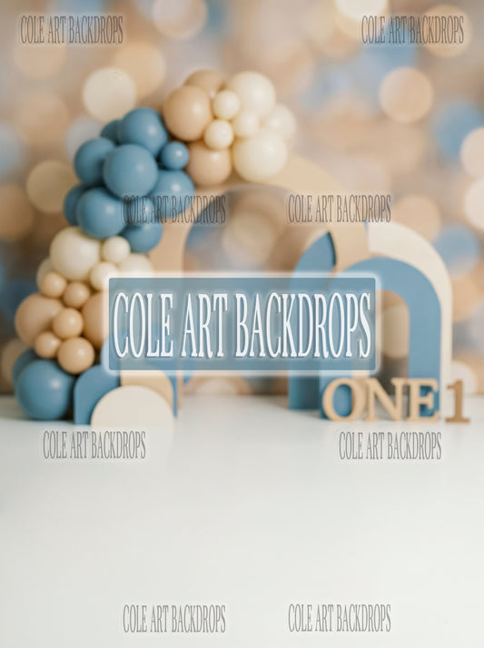 Baby Balloon Arch 2 Digital Backdrop, Birthday Backdrop, Cake Smash