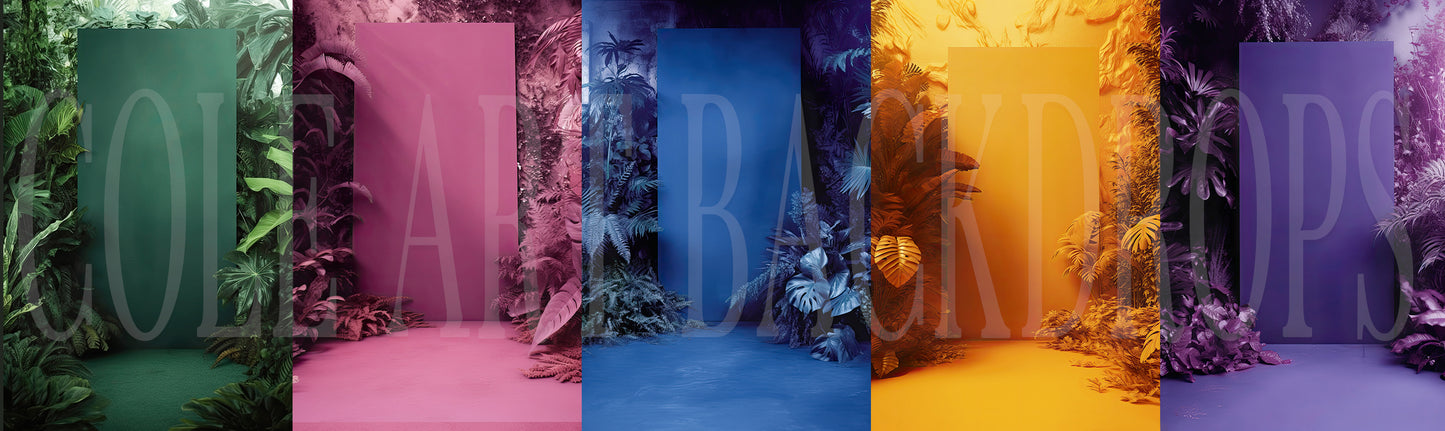 Fondos digitales con palmeras de colores vibrantes, fondos de maternidad, texturas para fondos de estudio, texturas de bellas artes y texturas para Photoshop.