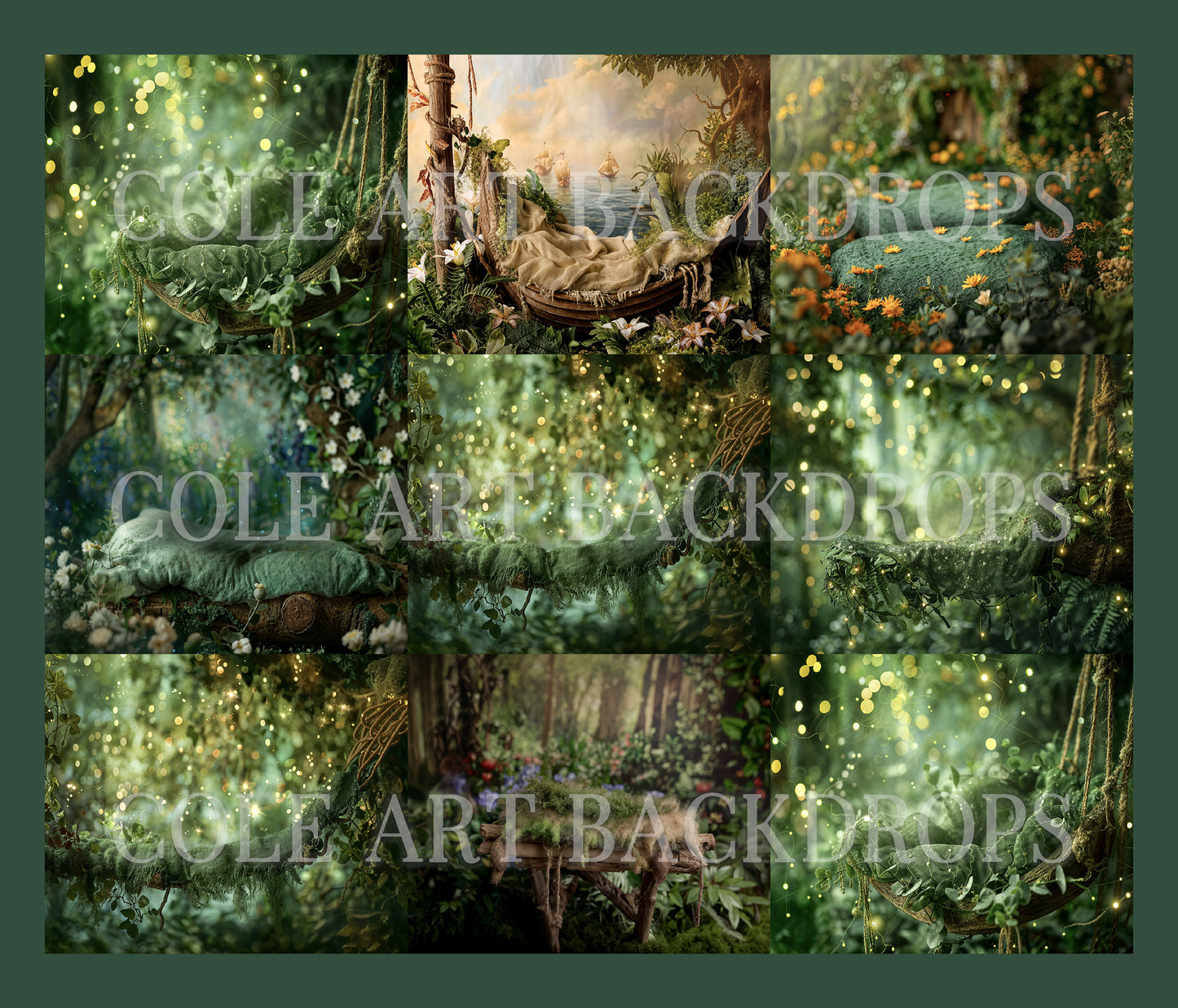 Peter Pan Baby Digital Background, Newborn Backdrops Set