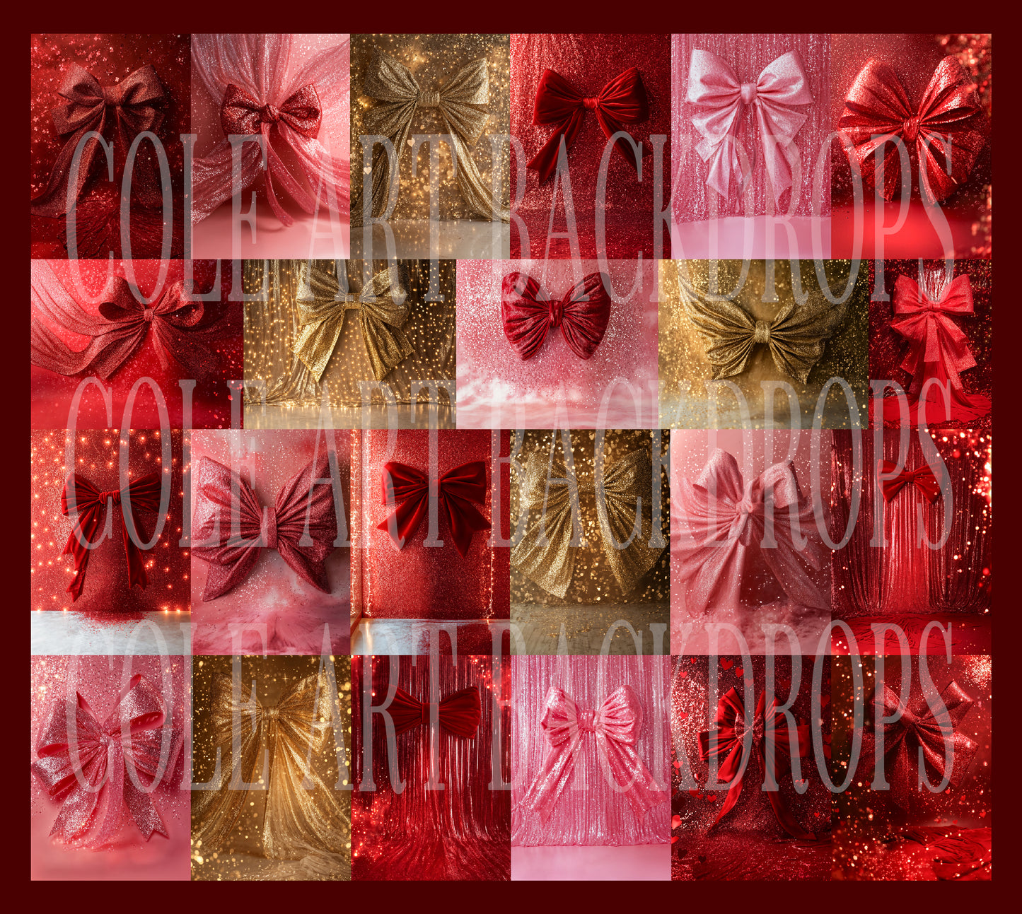 Conjunto de cenário digital Sparkly Bows