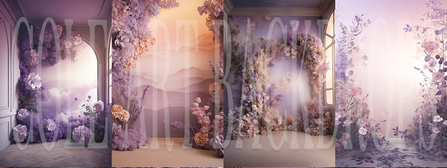 Fondos digitales morados Into The Clouds, fondos de maternidad, texturas para fondos de estudio, texturas de bellas artes, texturas de Photoshop