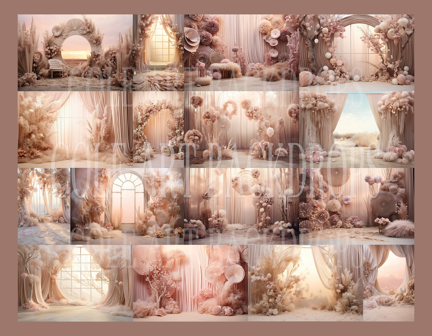 Cenários digitais Pink Dream Boho, sobreposições de cenário para maternidade, sobreposições de cenário para estúdio, texturas de belas artes, sobreposições para Photoshop