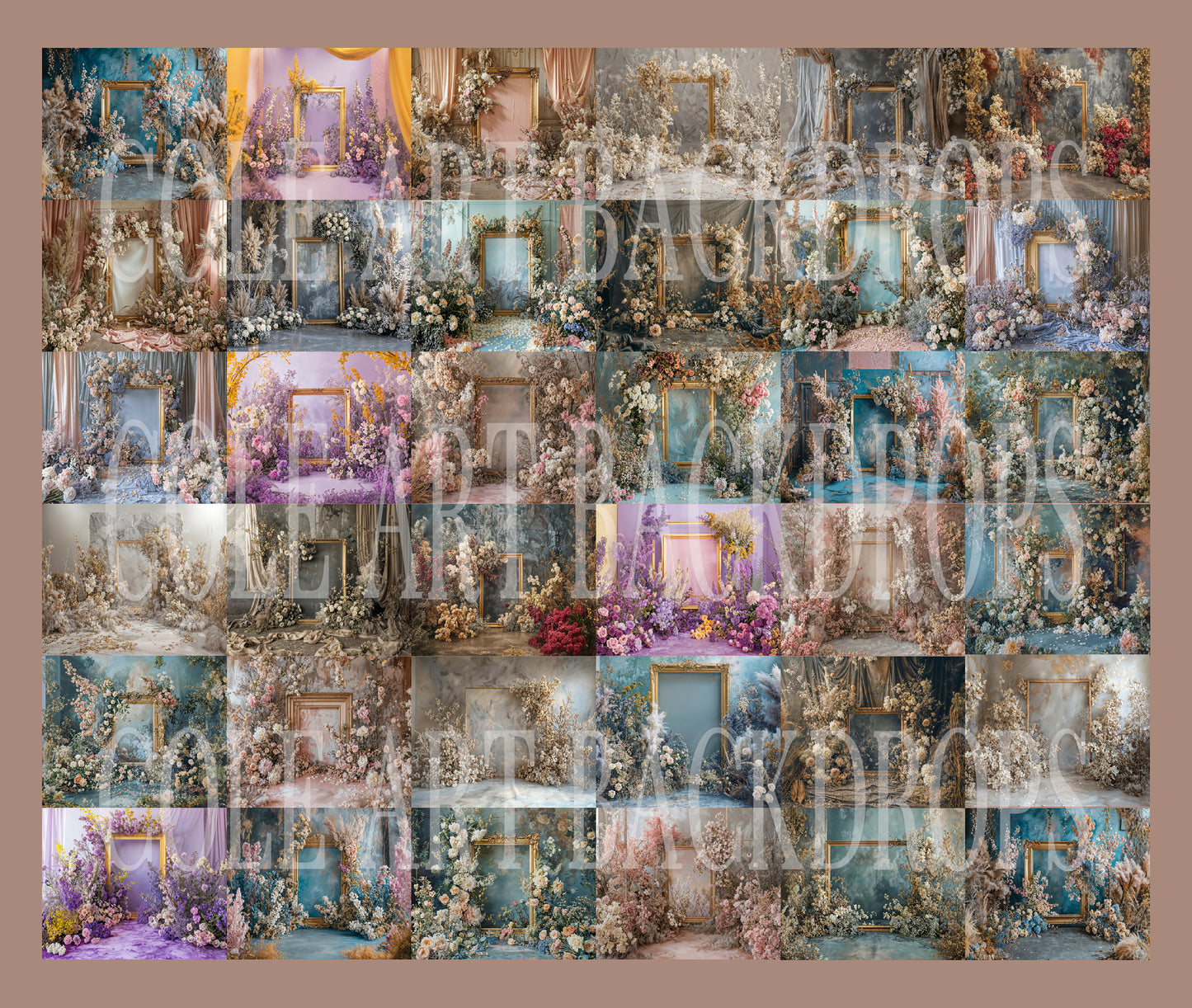 Conjunto de dos fondos digitales Lush Frames