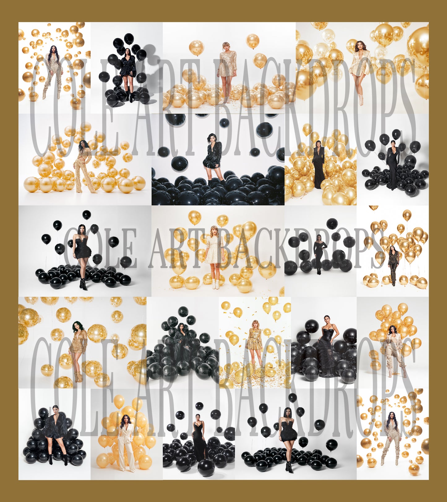 Balloon Glam Digital Backdrop Set