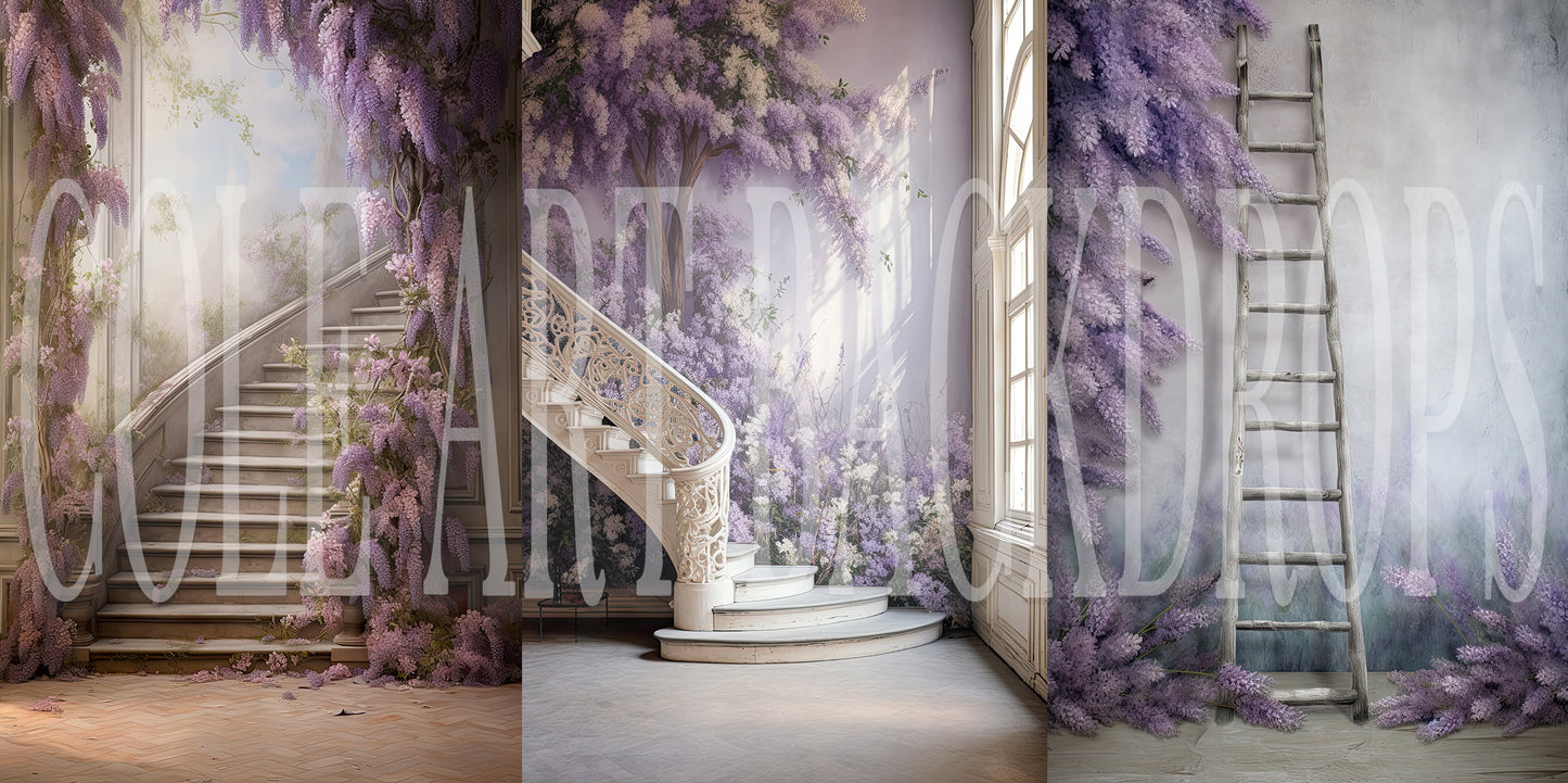 Conjunto de fundos digitais de belas artes com lavanda, fundos de maternidade, texturas de fundo de estúdio, texturas de belas artes, texturas do Photoshop