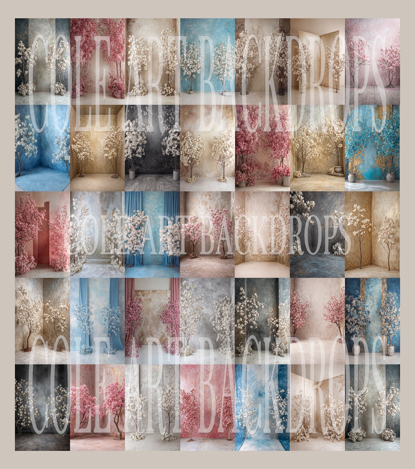 Magnolia Canvas Digital Backdrop Set
