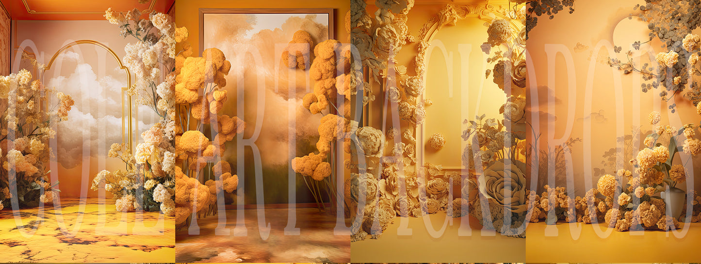 Fondos digitales "Into The Clouds" AMARILLO, fondos de maternidad, texturas para fondos de estudio, texturas de bellas artes, texturas de Photoshop