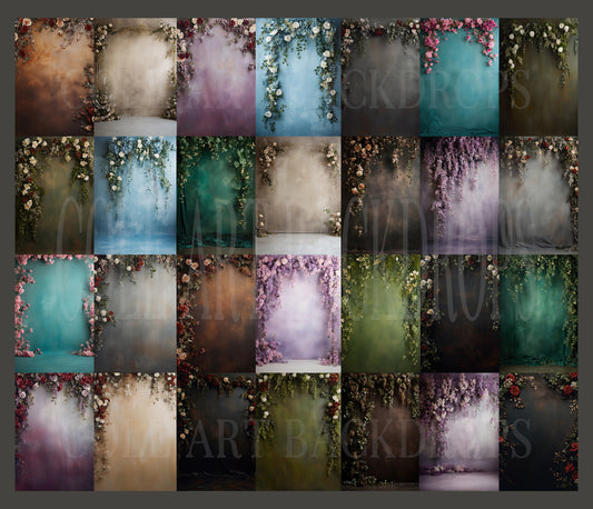Canvas Floral Texture Set Digital Backdrops, Maternity Backgrounds, Studio Backdrop Textures, Fine Art Textures, Photoshop Textures