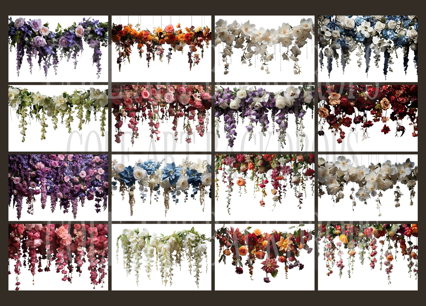 Floral Garland Overlays, Maternity Overlays, Floral Clip Art, Floral Graphics, Photoshop Overlays
