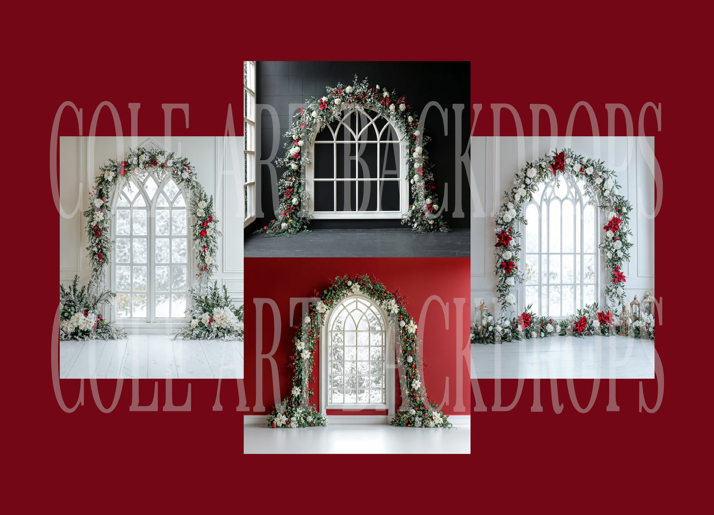 Christmas Vibes Digital Backdrops, Christmas Digital Backdrops Set