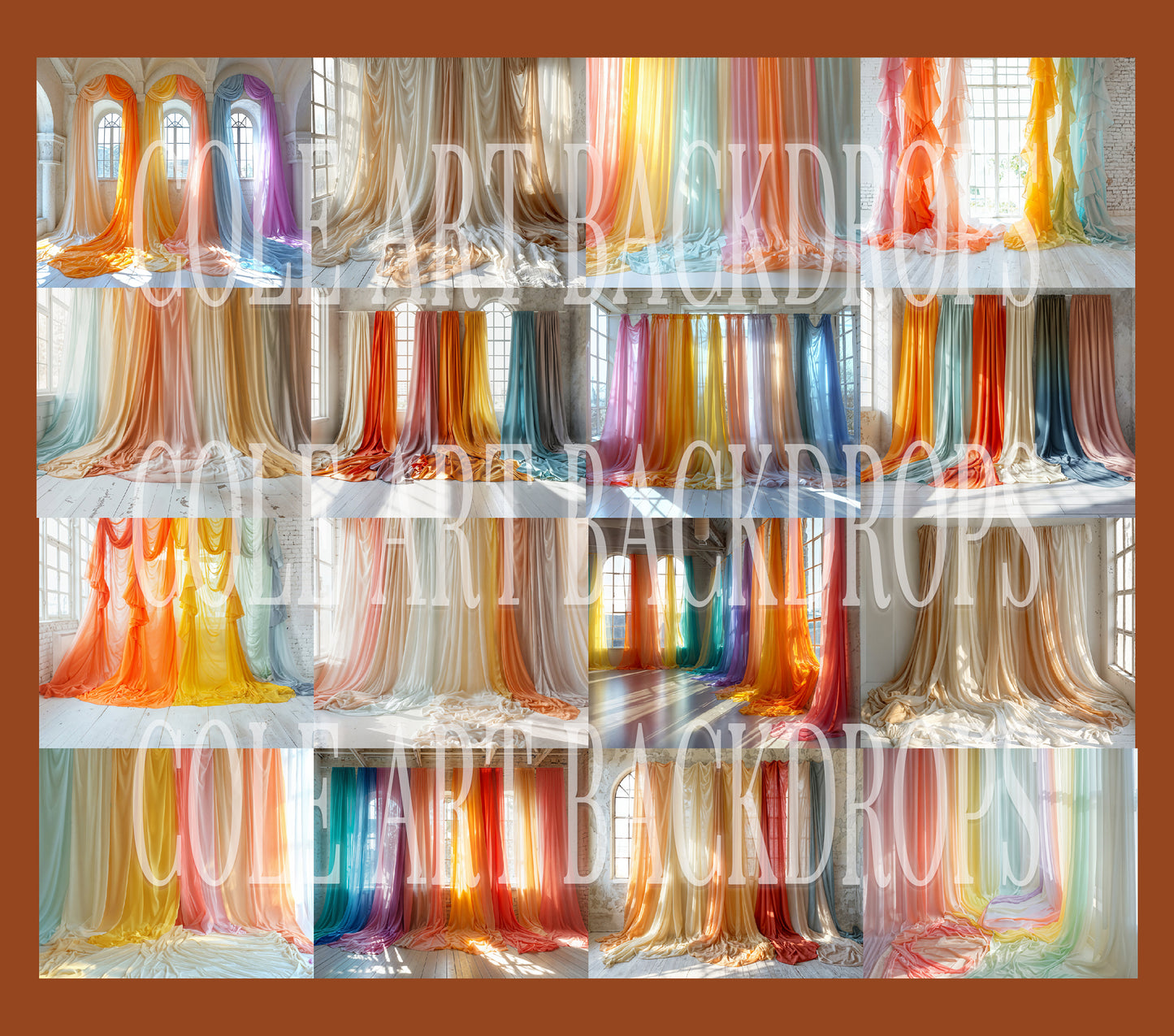Colorful Drapes Digital Backdrop Set