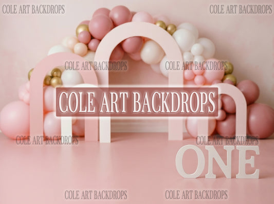 Baby Balloon Arch 3 Digital Backdrop, Birthday Backdrop, Cake Smash