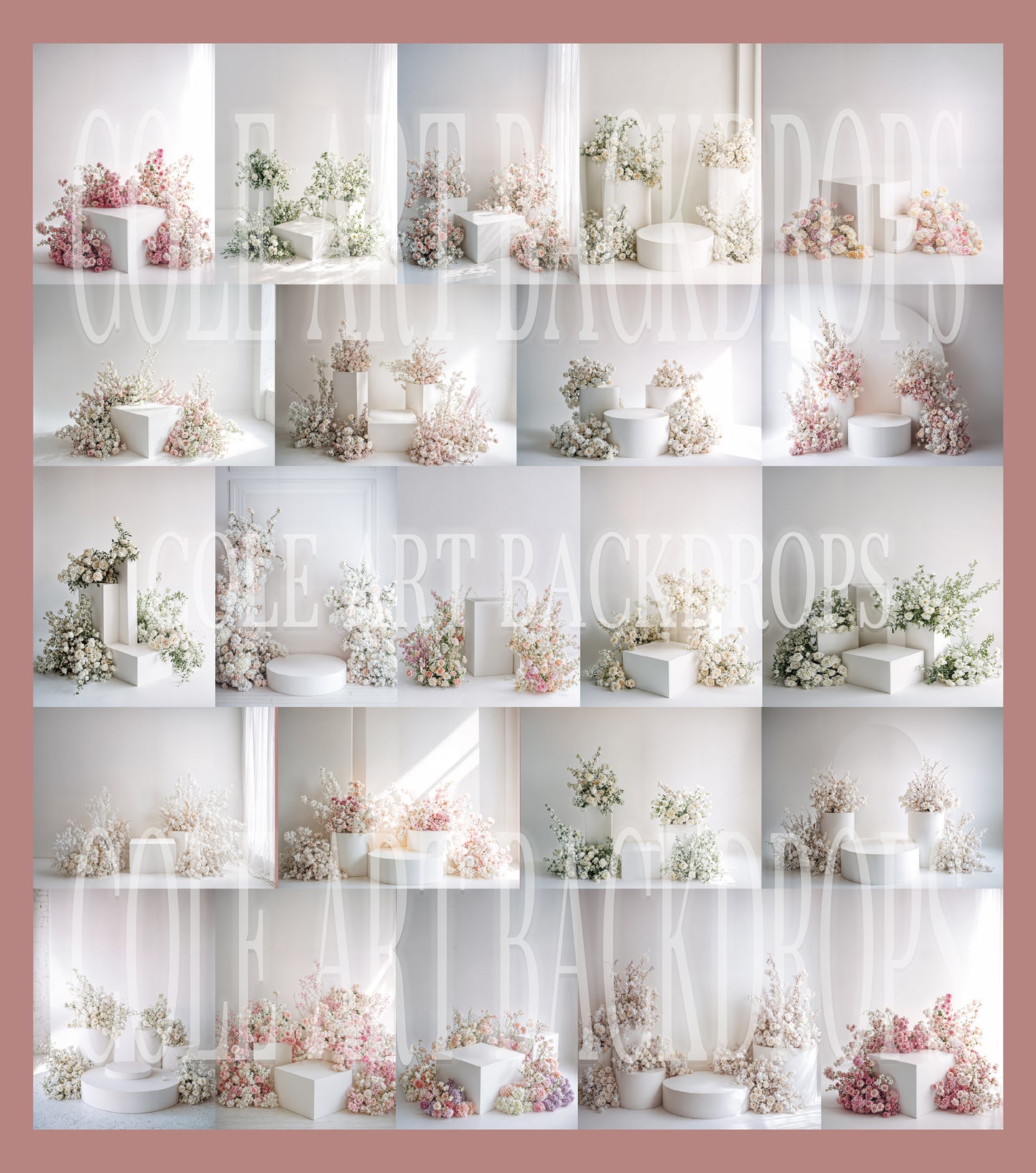 Flower Podiums Digital Backdrop Set