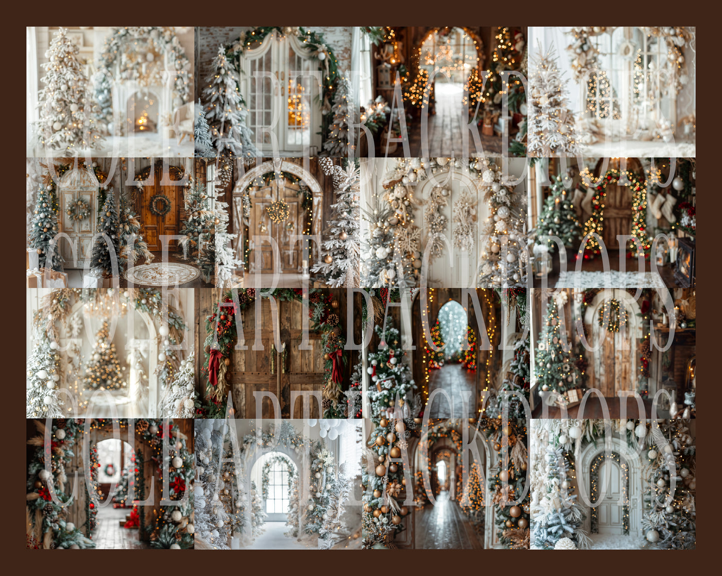 A Holiday Blur Digital Backdrops, Christmas Digital Backdrops Set