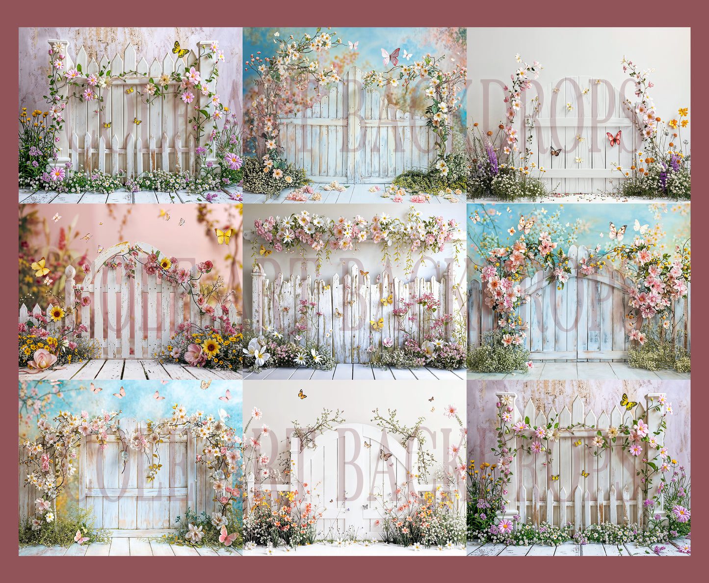 Fondo digital de puertas blancas