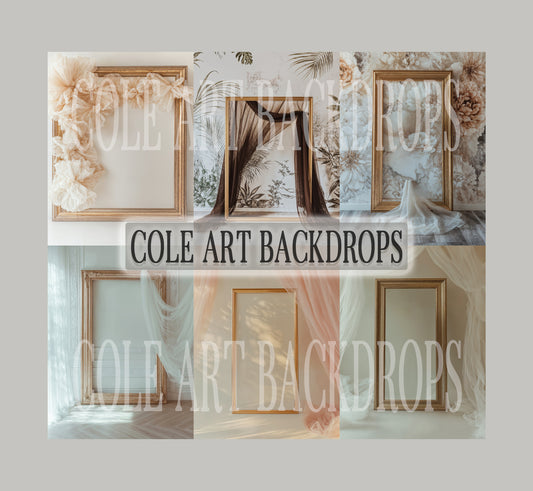 Fondo de pantalla con marcos dorados y fondo digital