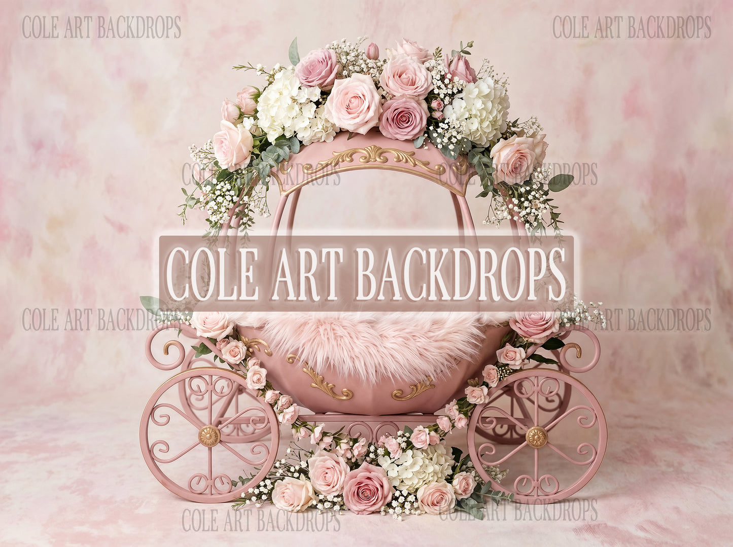 Pink Carriage One, Newborn Digital Backdrops, Baby Backdrop, Newborn Background