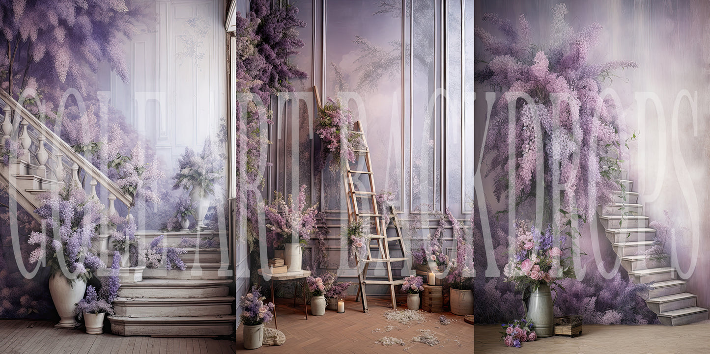 Conjunto de fundos digitais de belas artes com lavanda, fundos de maternidade, texturas de fundo de estúdio, texturas de belas artes, texturas do Photoshop