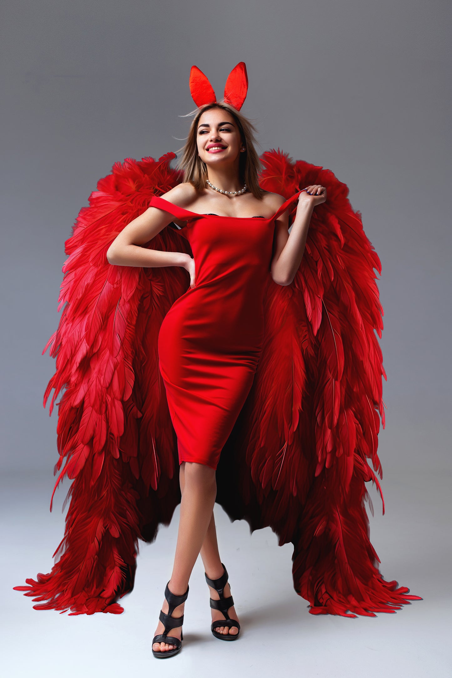 Red Fluffy Angel Wings Digital Overlays, Maternity Backdrop Overlays, Studio Overlays, Fine Art Textures, Photoshop Overlays