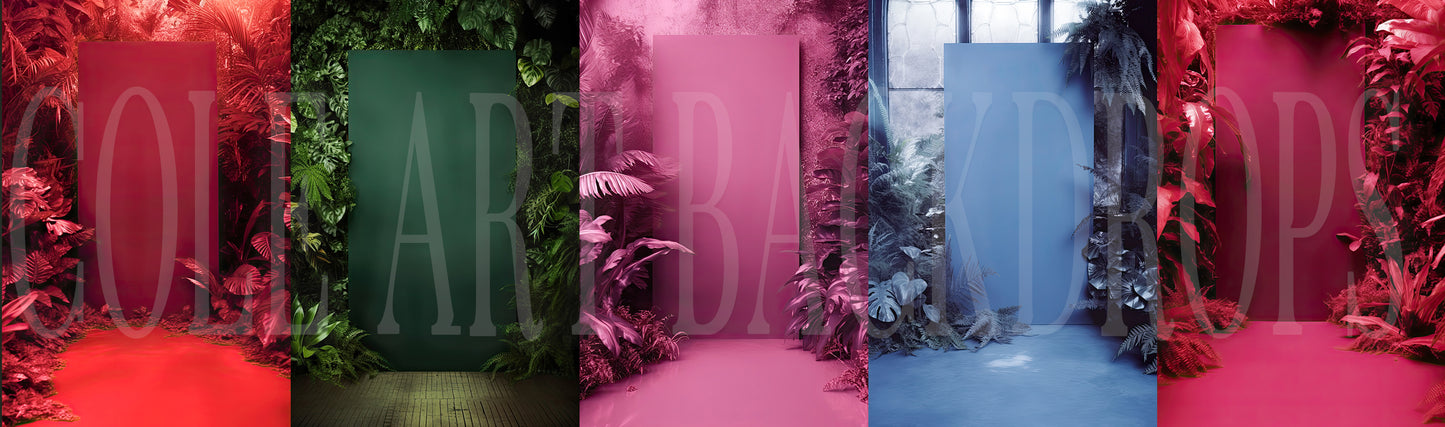 Fondos digitales con palmeras de colores vibrantes, fondos de maternidad, texturas para fondos de estudio, texturas de bellas artes y texturas para Photoshop.
