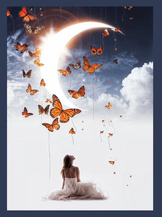 Fondo digital de cielos de mariposas