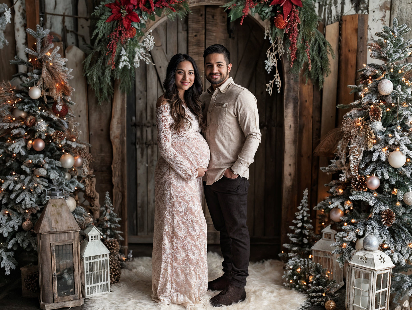 A Cozy Christmas Digital Backdrops, Christmas Digital Backdrops Set