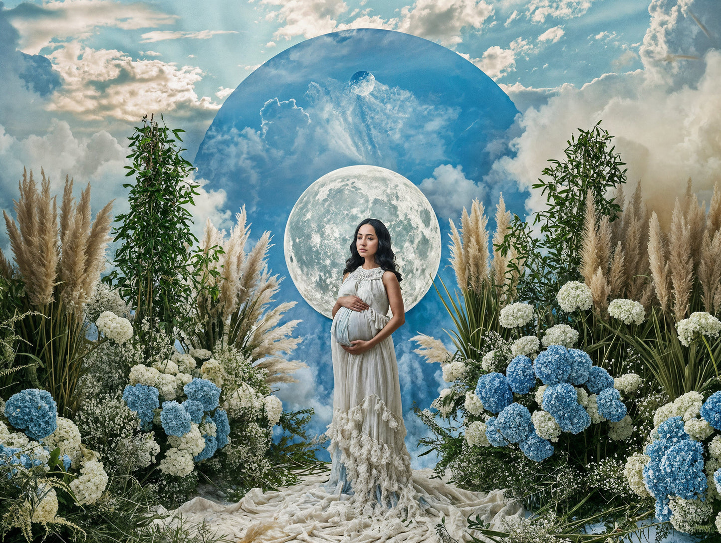 Um pequeno conjunto de cenário digital Blue Moon
