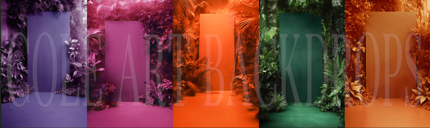 Fondos digitales con palmeras de colores vibrantes, fondos de maternidad, texturas para fondos de estudio, texturas de bellas artes y texturas para Photoshop.