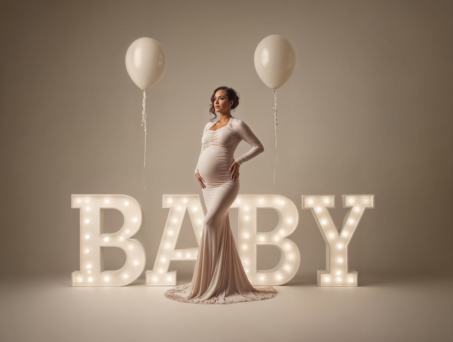 Baby Sign Neutrals Digital Backdrop Set