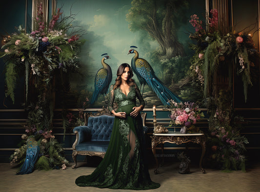Dream of Peacocks Set Digital Backdrops, Maternity Backgrounds, Studio Backdrop Textures, Fine Art Textures, Photoshop Textures