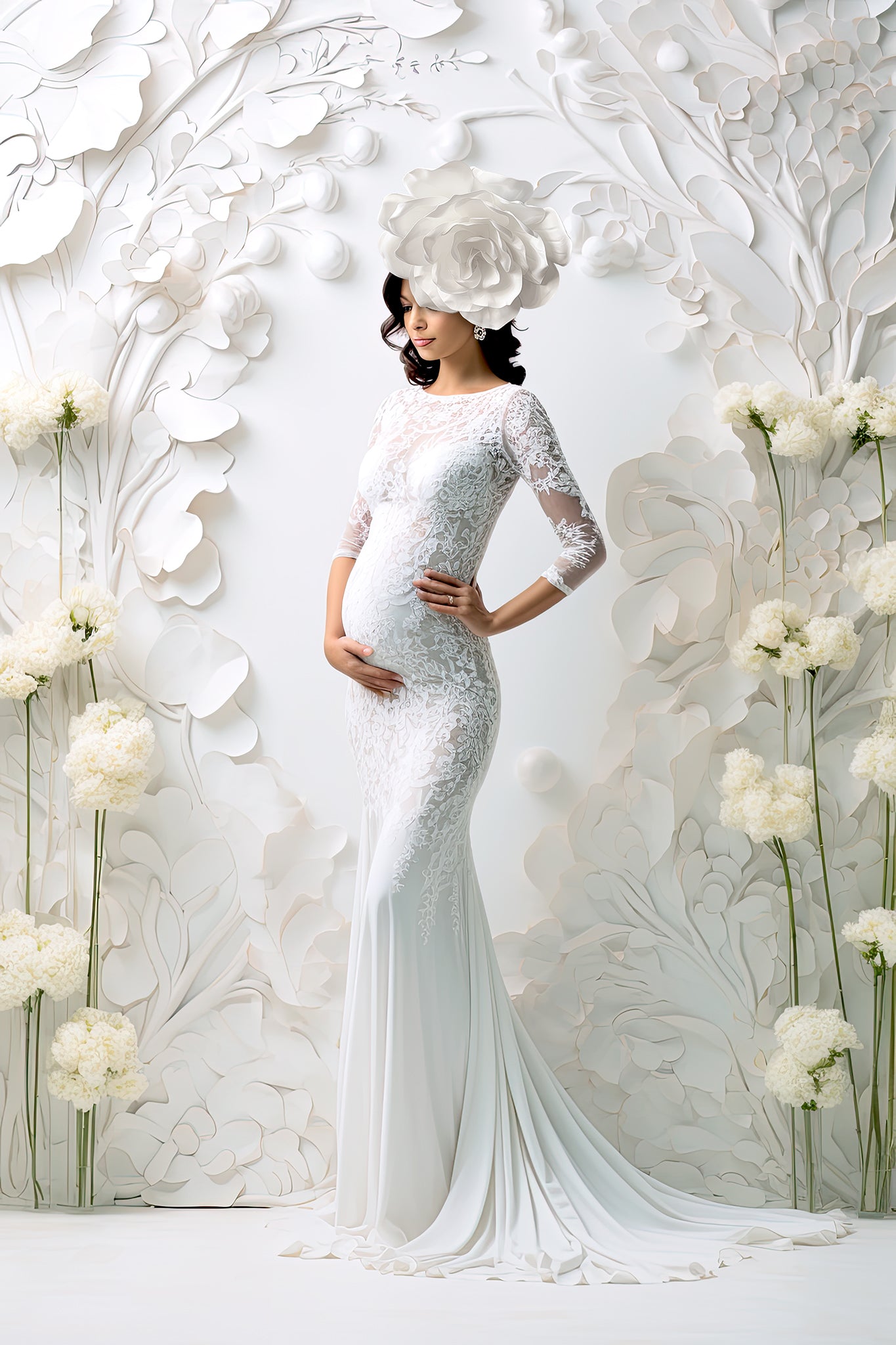 White Rose Headpiece Overlays, Maternity Backdrop Overlays, Studio Backdrop Overlays, Fine Art Textures, Photoshop Overlays
