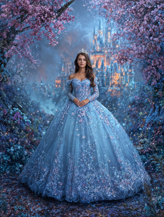 Fondo digital de castillo de princesa