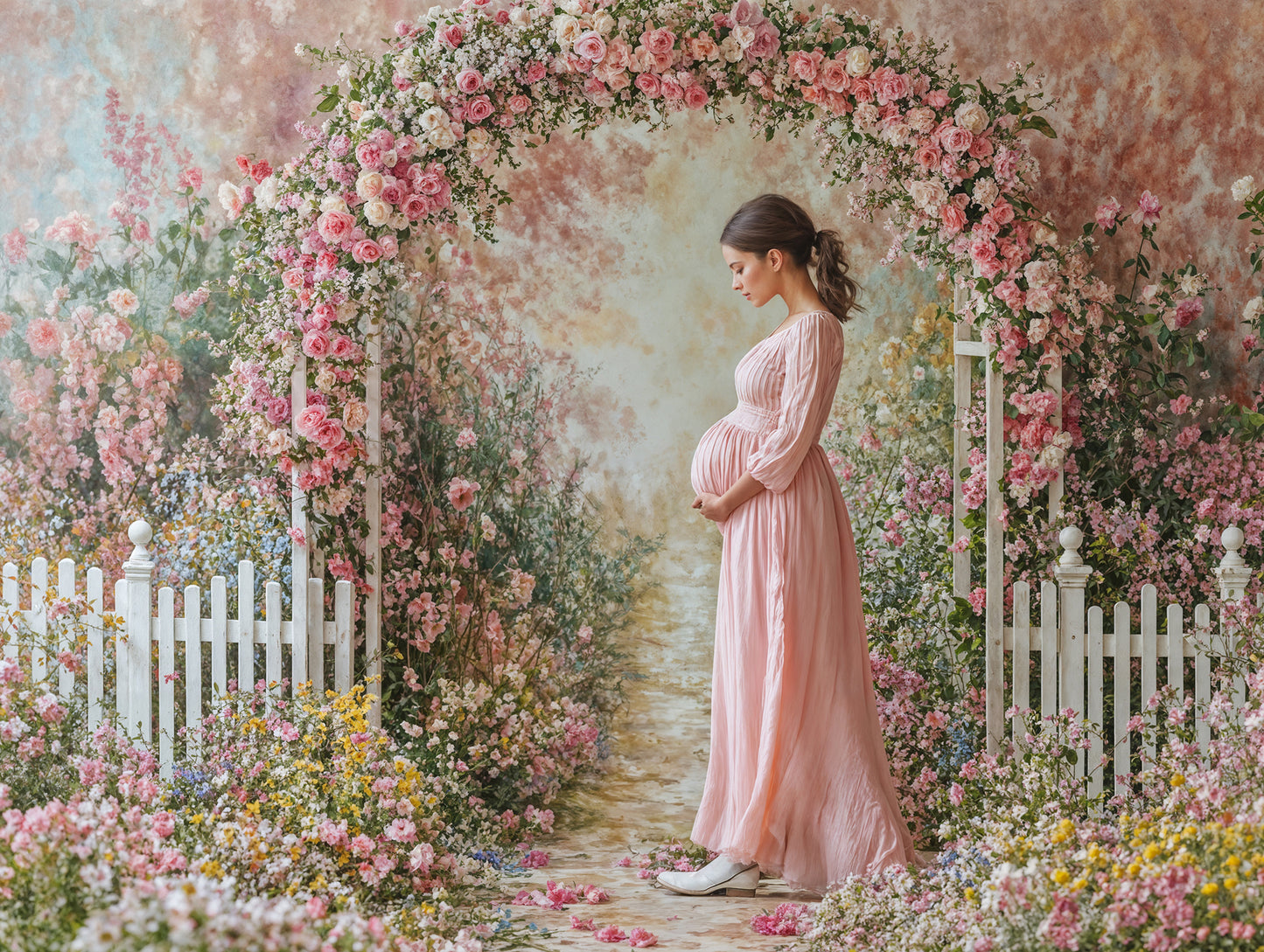 Fondo digital floral Annabelle, conjunto de fondos para niños