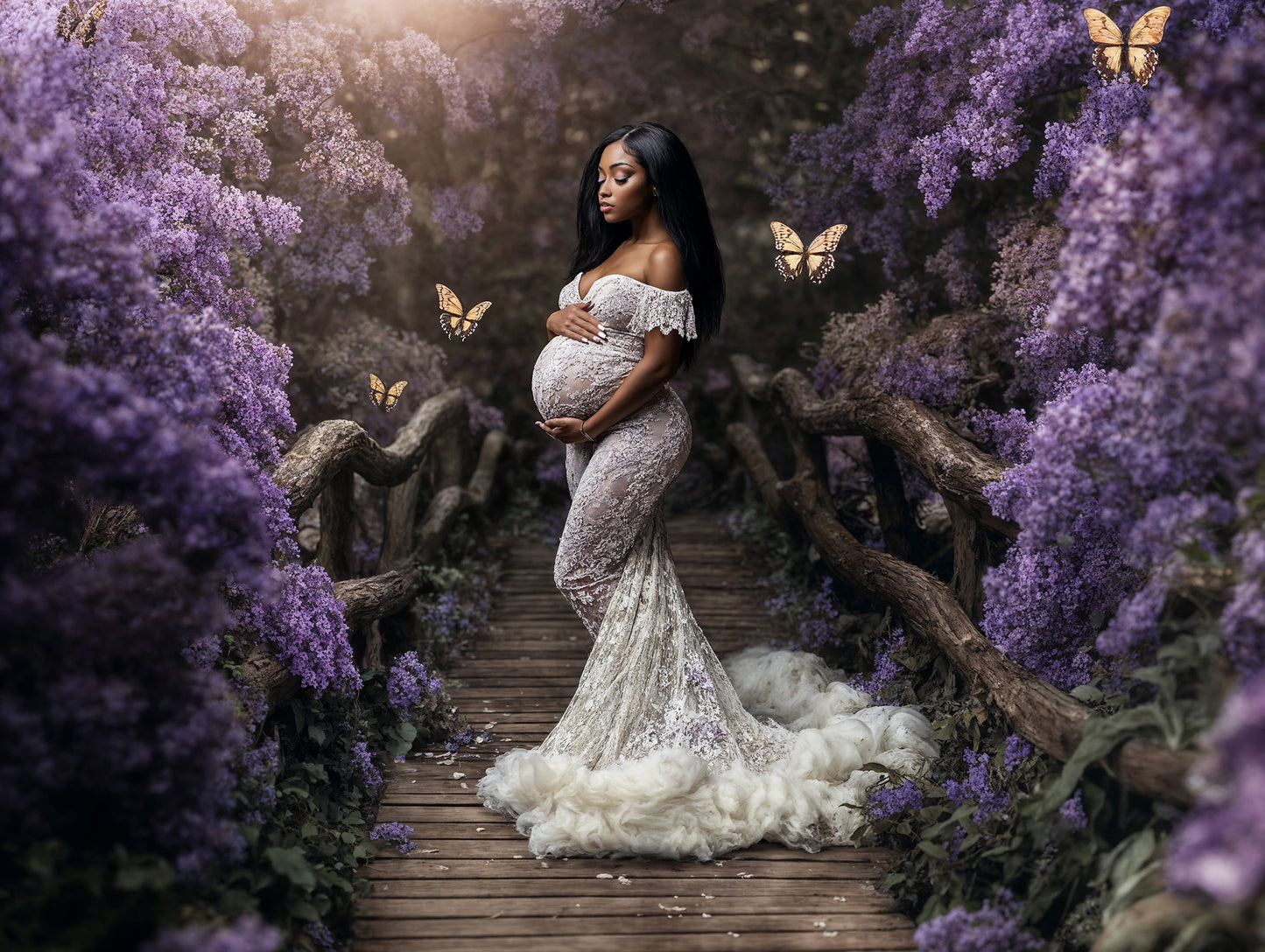 Conjunto de cenário digital Lilac Bridges