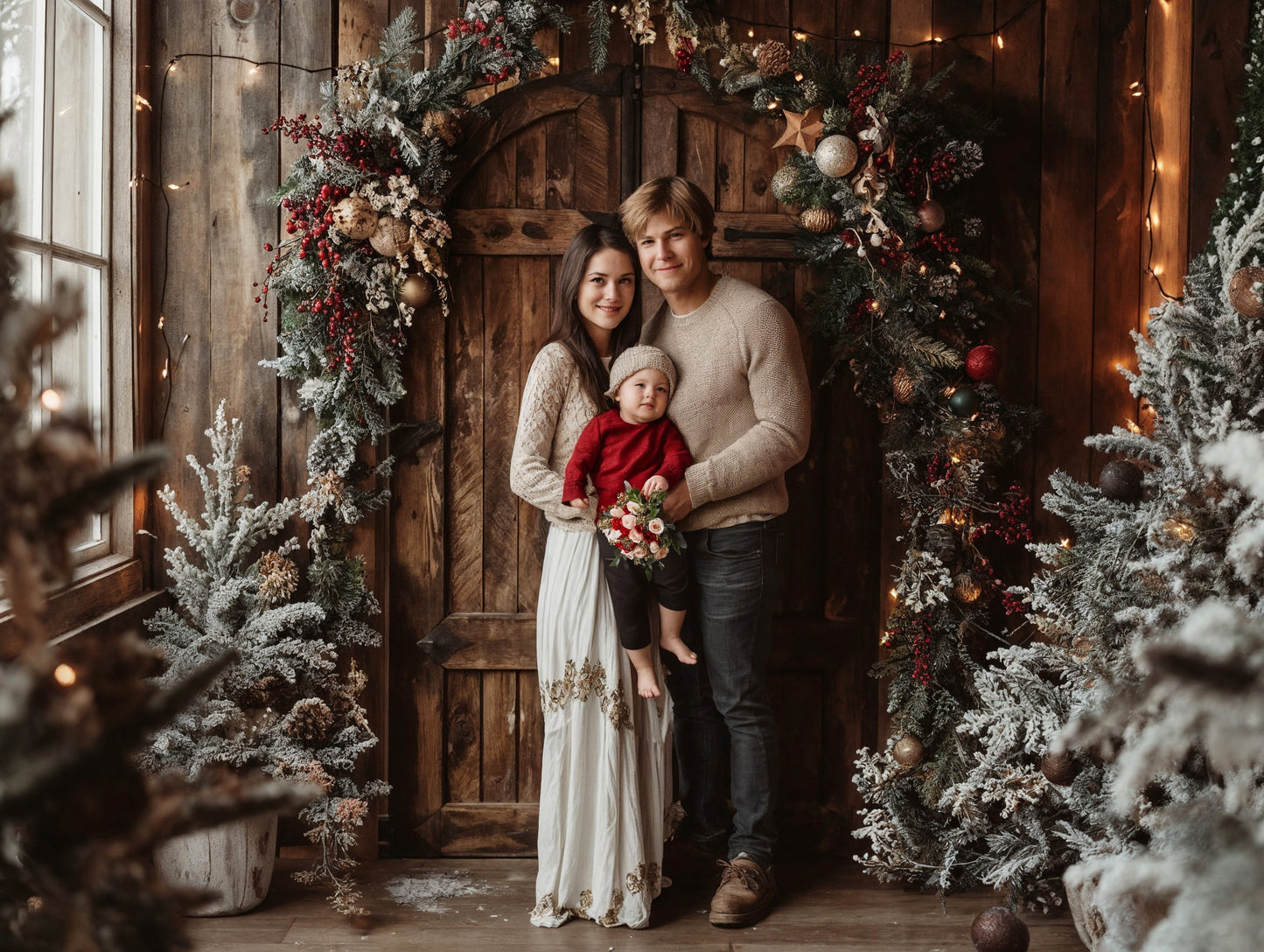 A Cozy Christmas Digital Backdrops, Christmas Digital Backdrops Set