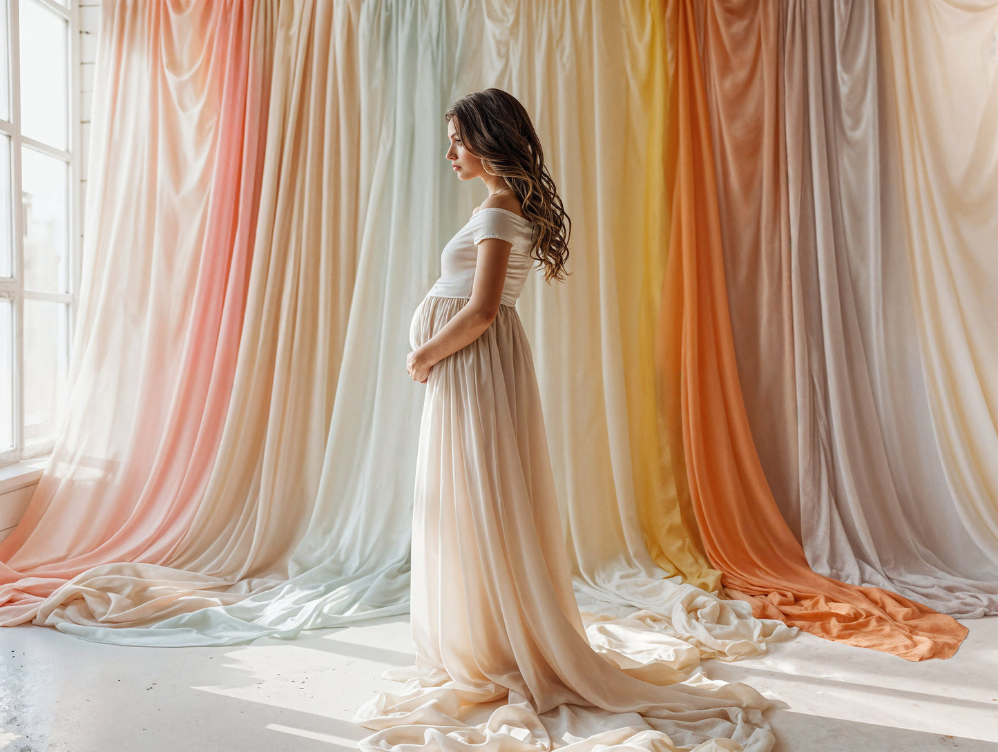 Colorful Drapes Digital Backdrop Set
