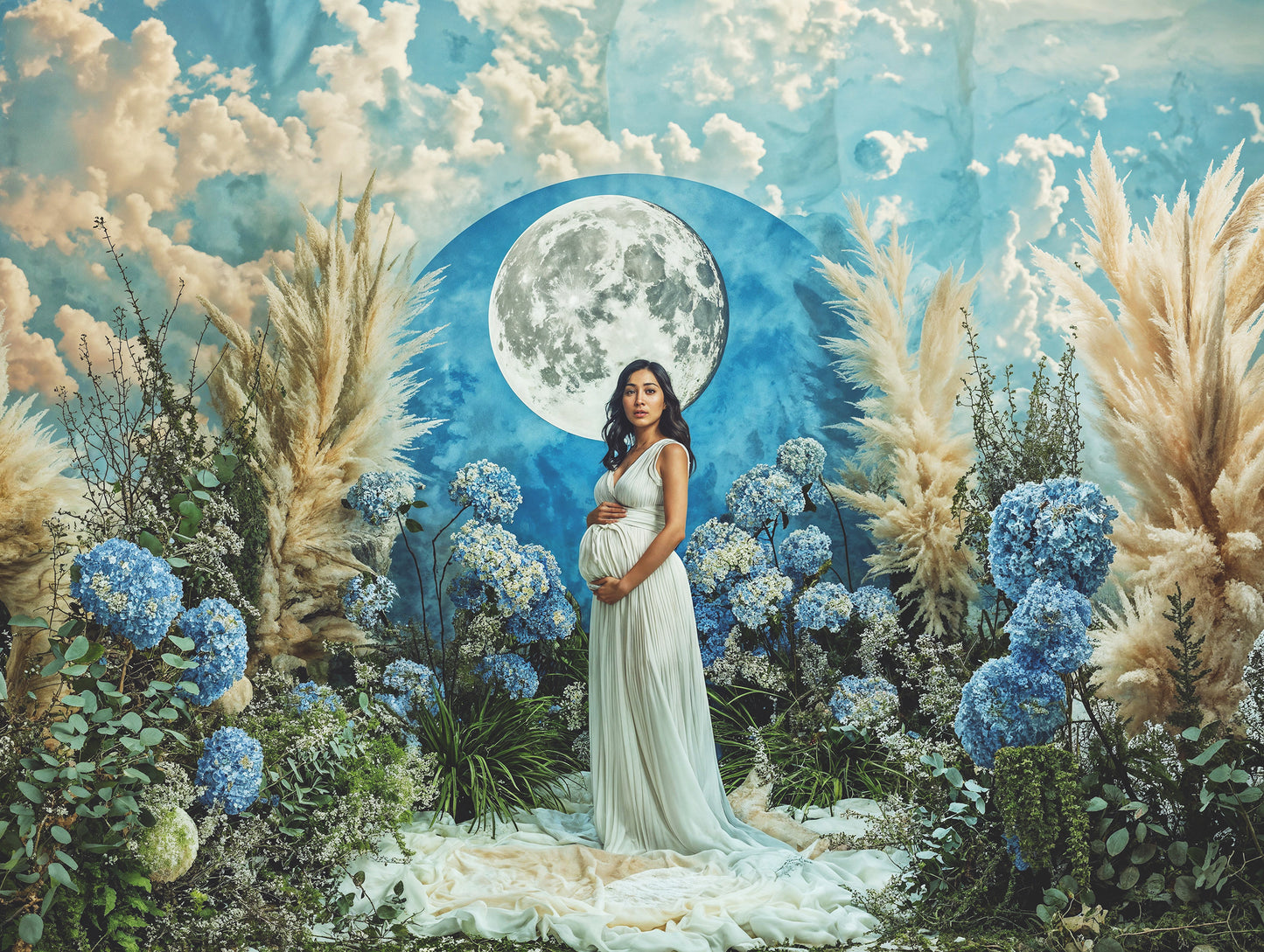 Um pequeno conjunto de cenário digital Blue Moon