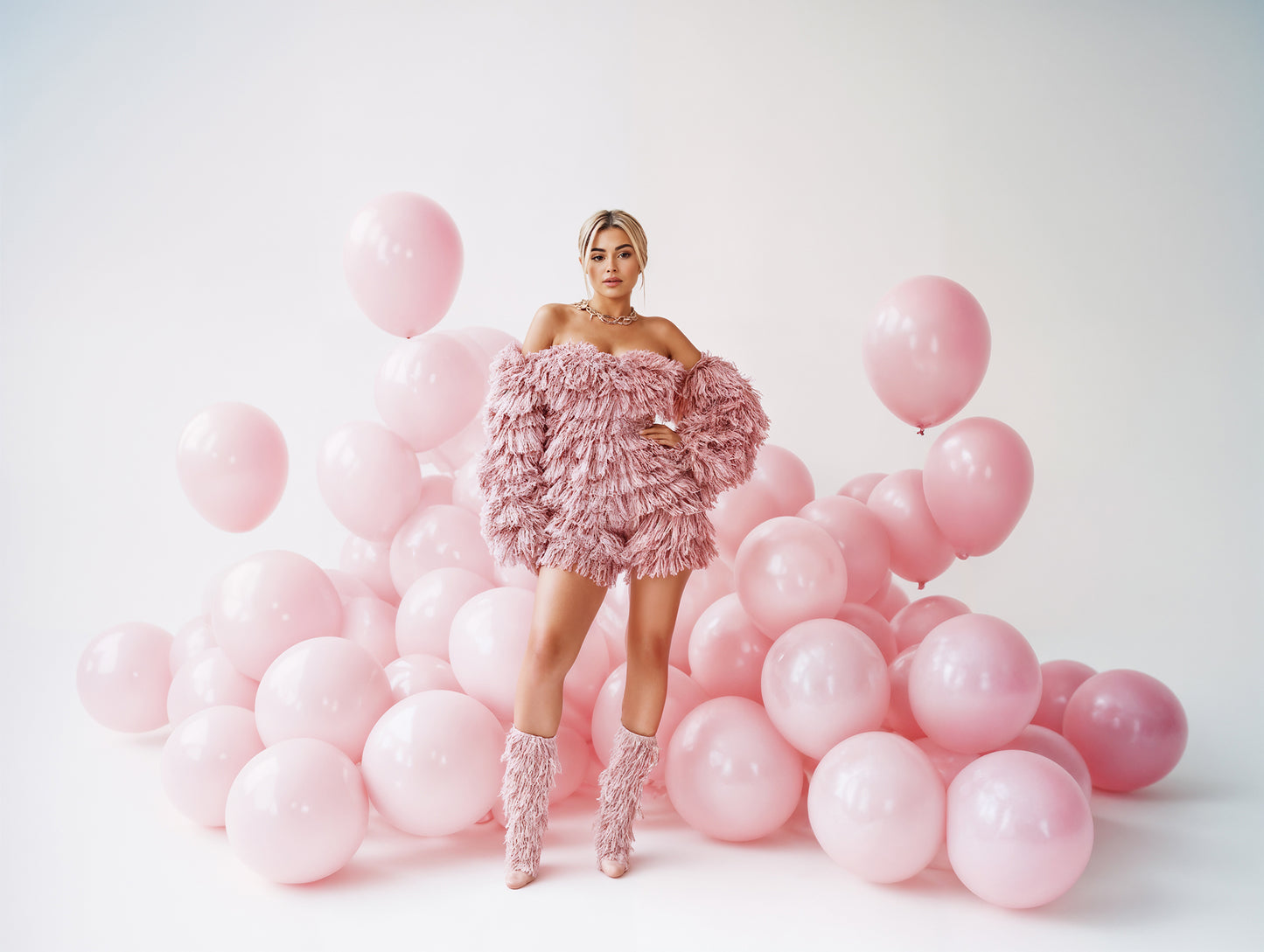 Balloon Glam Pink Digital Backdrop Set