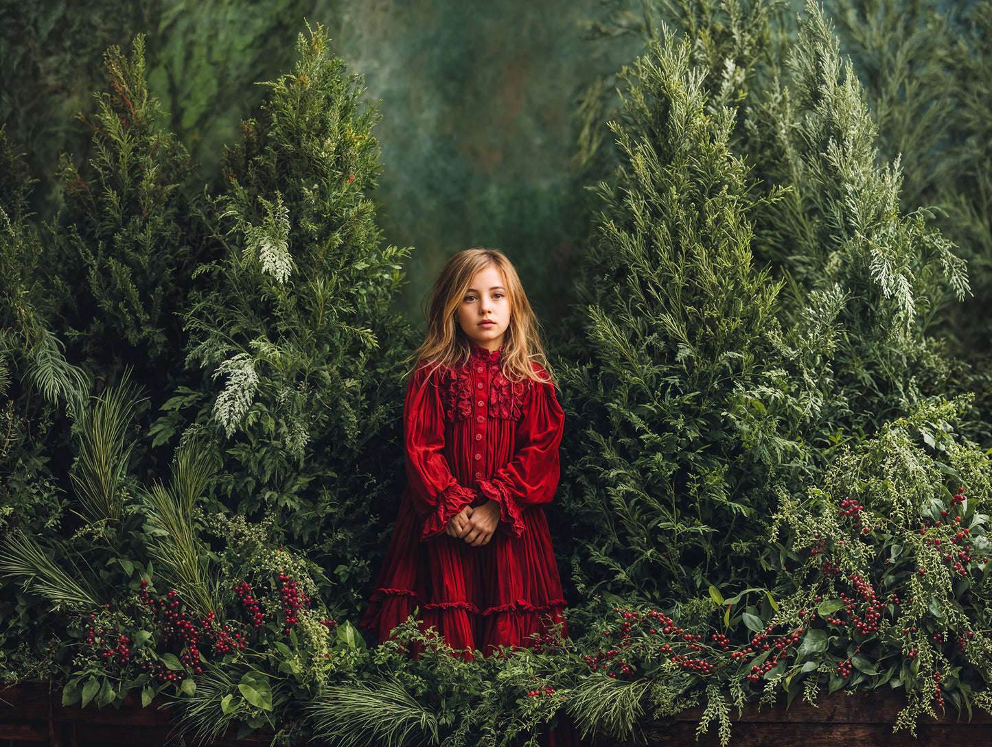 Whimsy Green Christmas Backdrop Set