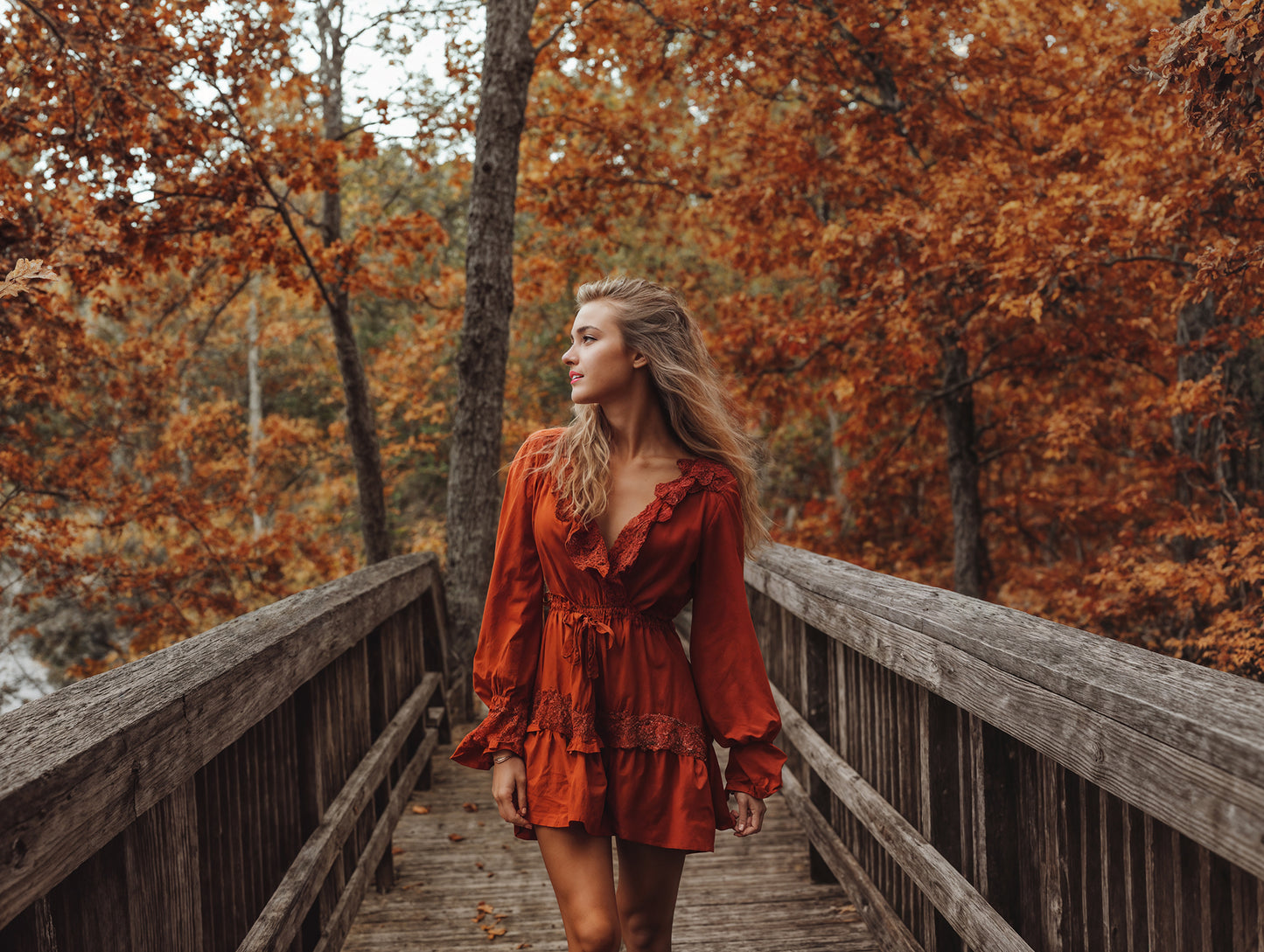 Fall Bridge Digital Backdrop Set