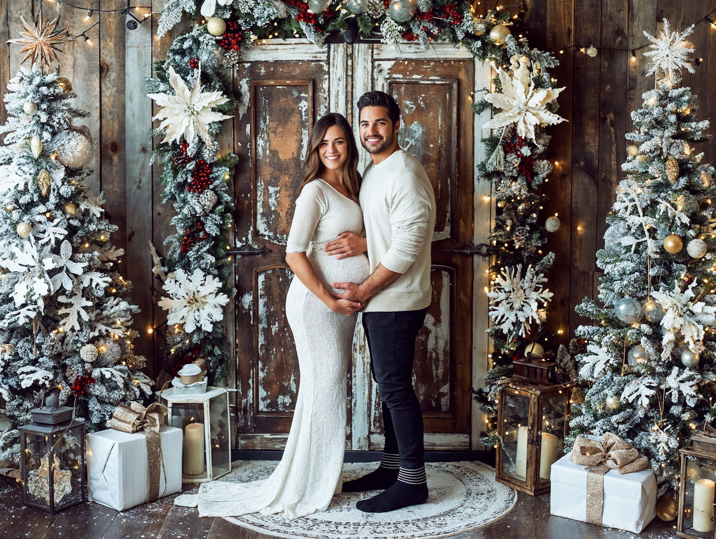 A Cozy Christmas Digital Backdrops, Christmas Digital Backdrops Set