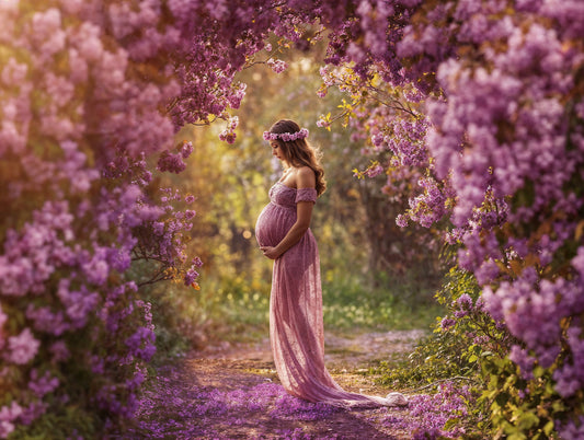 Fondo digital con flores moradas