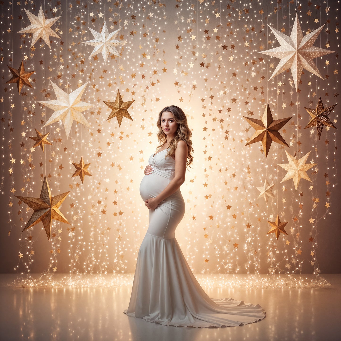 White Star Christmas Digital Backdrops Set