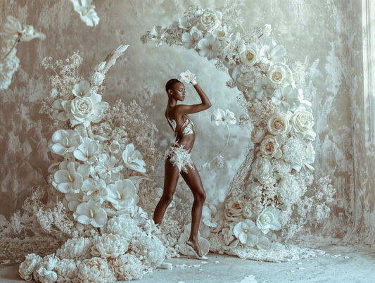 Fondo digital de luna creciente blanca