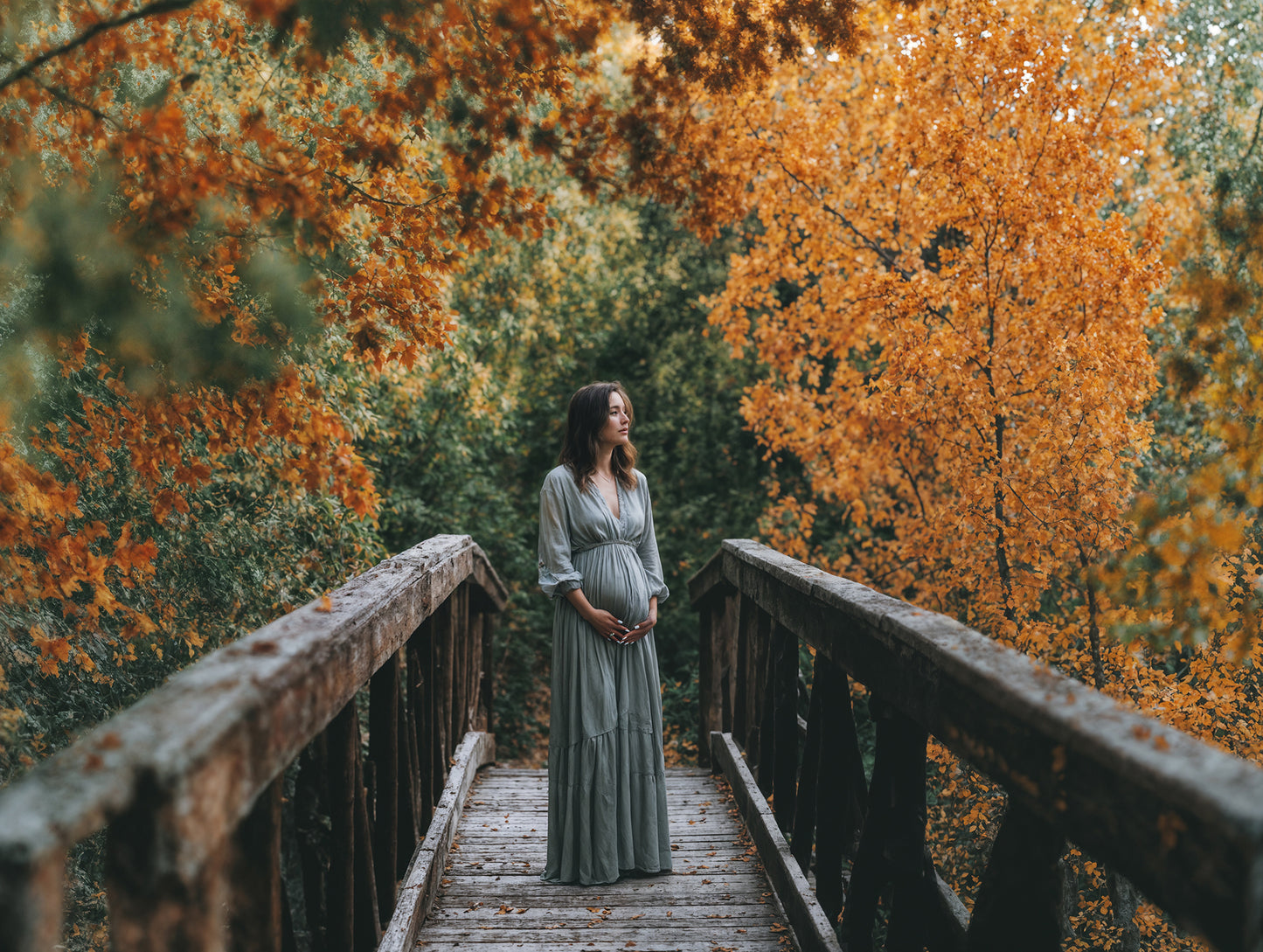 Fall Bridge Digital Backdrop Set